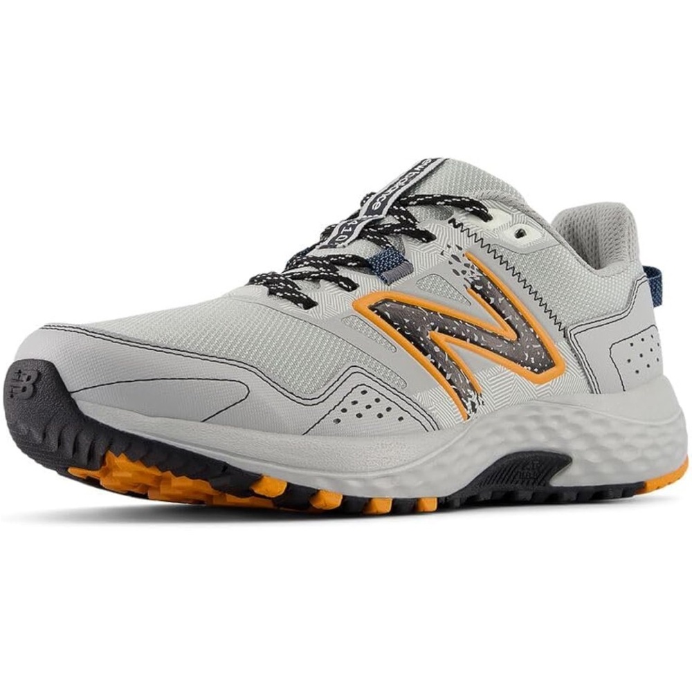 New Balance Light Gray and Orange Trail Sneakers